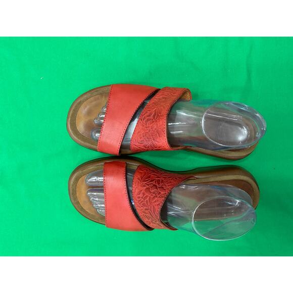 Dansko women’s Red leather slide sandals with two straps size 40 (US 9) - Picture 12 of 16